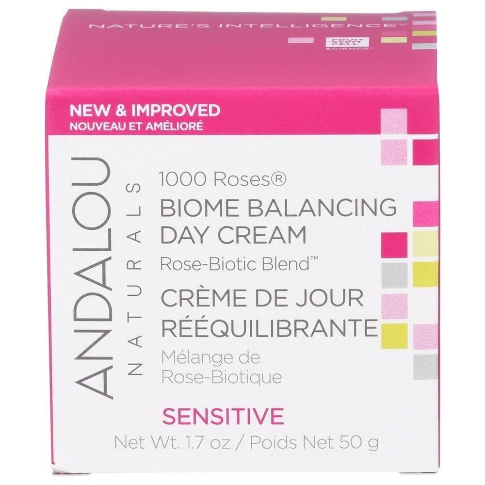 Andalou Naturals 1000 Roses‎ Biome Balancing Day Cream Sensitive Skin - 1.7 Oz
